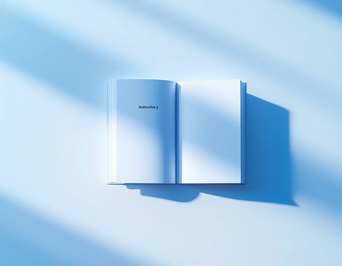 An open printed instructions-for-use booklet with one word circled in pencil